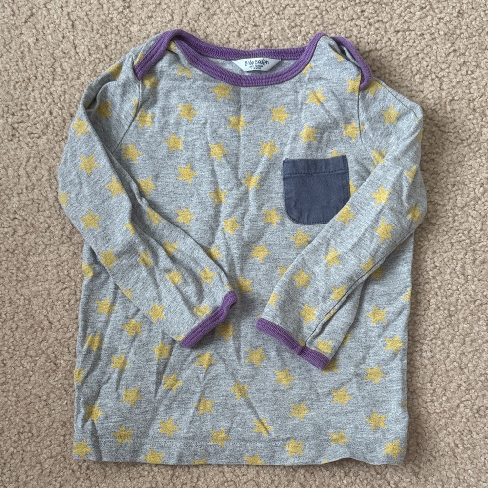 Baby Boden Long Sleeve with Yellow Stars and Purple Accents
